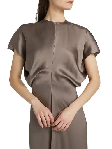 TOTEME Women's Slouch-Waist Satin Maxi Dress - Taupe - Size 8 | Thumbnail 6 TOTEME Women's Slouch-Waist Satin Maxi Dress - Taupe - Size 8 | Thumbnail 6