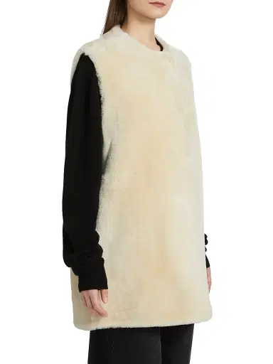 Toteme Women's Plush Shearling Vest - Ecru | Thumbnail 4 Toteme Women's Plush Shearling Vest - Ecru | Thumbnail 4