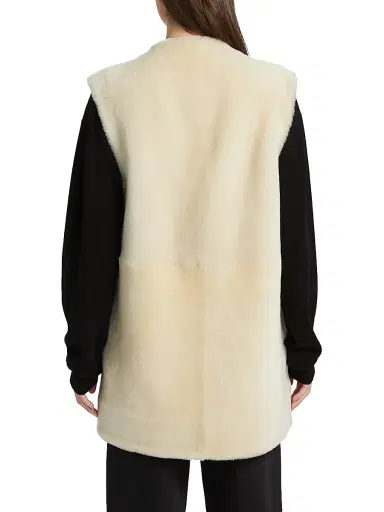 Toteme Women's Plush Shearling Vest - Ecru | Thumbnail 5 Toteme Women's Plush Shearling Vest - Ecru | Thumbnail 5