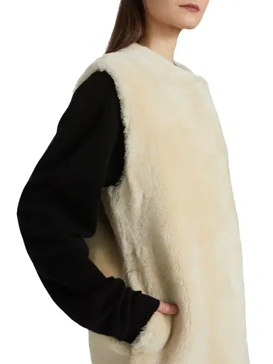 Toteme Women's Plush Shearling Vest - Ecru | Thumbnail 6 Toteme Women's Plush Shearling Vest - Ecru | Thumbnail 6