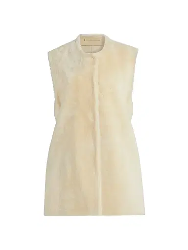 Toteme Women's Plush Shearling Vest - Ecru | Thumbnail 1 Toteme Women's Plush Shearling Vest - Ecru | Thumbnail 1