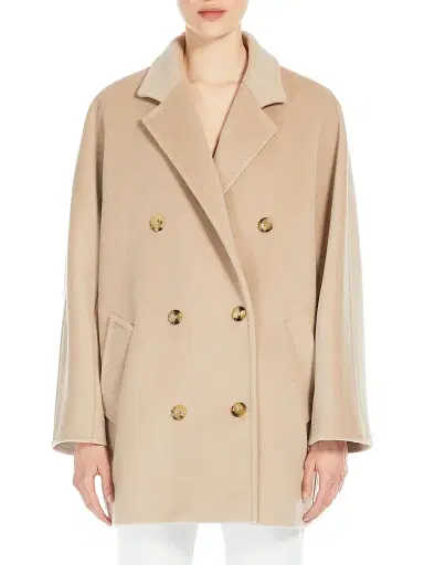 Max Mara Women's Short 101801 Icon Coat - Ecru | Thumbnail 2 Max Mara Women's Short 101801 Icon Coat - Ecru | Thumbnail 2