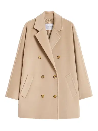 Max Mara Women's Short 101801 Icon Coat - Ecru | Thumbnail 1 Max Mara Women's Short 101801 Icon Coat - Ecru | Thumbnail 1