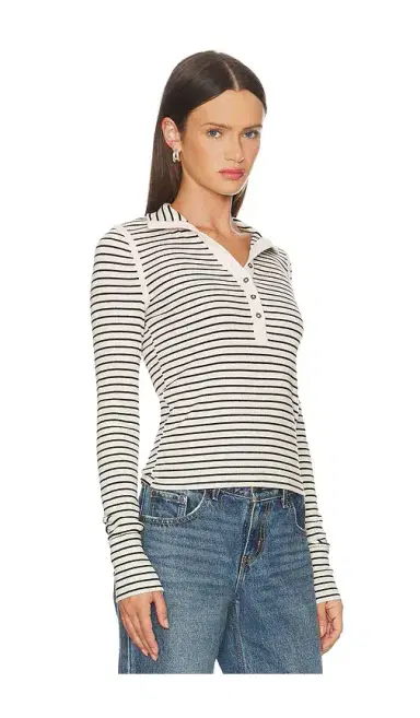 Free People x We The Free Lake Henley Stripe In Tea Combo | Thumbnail 2 Free People x We The Free Lake Henley Stripe In Tea Combo | Thumbnail 2