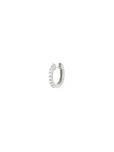 Wish Fine Jewelry 0.12ct Diamond 18k Gold Hoops - One Side | Thumbnail 2 Wish Fine Jewelry 0.12ct Diamond 18k Gold Hoops - One Side | Thumbnail 2