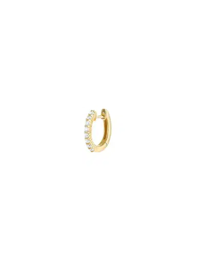 Wish Fine Jewelry 0.12ct Diamond 18k Gold Hoops - One Side | Thumbnail 1 Wish Fine Jewelry 0.12ct Diamond 18k Gold Hoops - One Side | Thumbnail 1