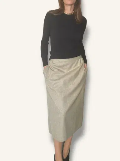 Jen Wonders Studio Taupe Pencil Skirt | Thumbnail 2 Jen Wonders Studio Taupe Pencil Skirt | Thumbnail 2