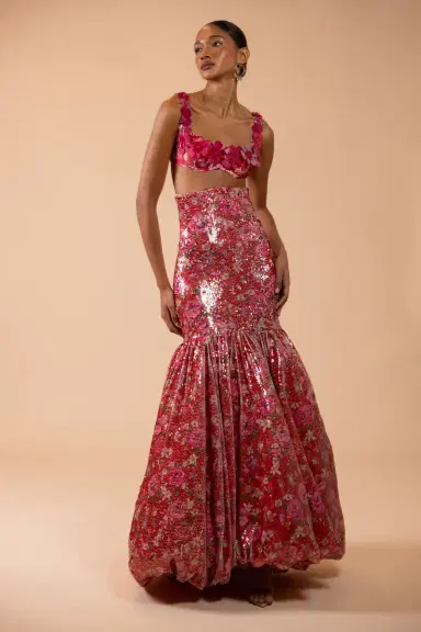 PatBo PEONY SEQUIN PRINTED MAXI SKIRT (RUNWAY) | Thumbnail 3 PatBo PEONY SEQUIN PRINTED MAXI SKIRT (RUNWAY) | Thumbnail 3