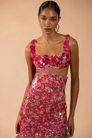 PatBo PEONY SEQUIN PRINTED MAXI SKIRT (RUNWAY) | Thumbnail 5 PatBo PEONY SEQUIN PRINTED MAXI SKIRT (RUNWAY) | Thumbnail 5