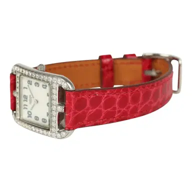 HERMÈS Pre-owned Hermes Cape Cod Watch Large Braise Shiny Alligator Steel Hardware & Diamonds | Thumbnail 6 HERMÈS Pre-owned Hermes Cape Cod Watch Large Braise Shiny Alligator Steel Hardware & Diamonds | Thumbnail 6