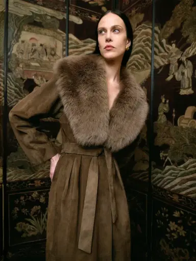Nour Hammour Briona Suede Coat | Thumbnail 2 Nour Hammour Briona Suede Coat | Thumbnail 2