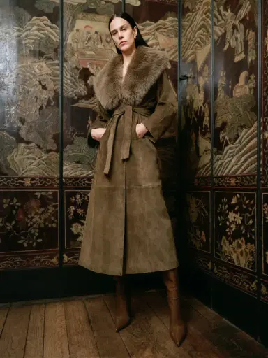 Nour Hammour Briona Suede Coat | Thumbnail 3 Nour Hammour Briona Suede Coat | Thumbnail 3