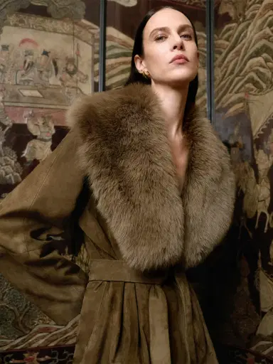 Nour Hammour Briona Suede Coat | Thumbnail 4 Nour Hammour Briona Suede Coat | Thumbnail 4