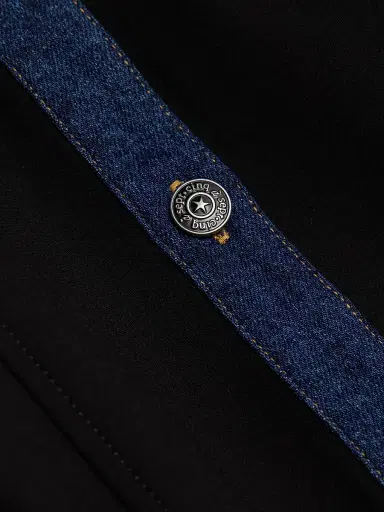 Cinq à Sept Women's Aliza Denim-Trimmed Minidress - Black Fontaine | Thumbnail 7 Cinq à Sept Women's Aliza Denim-Trimmed Minidress - Black Fontaine | Thumbnail 7
