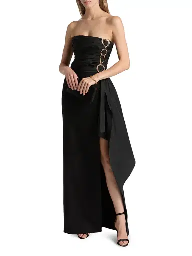 Cinq à Sept Women's Baltra Hardware-Accented Strapless Gown - Black | Thumbnail 2 Cinq à Sept Women's Baltra Hardware-Accented Strapless Gown - Black | Thumbnail 2