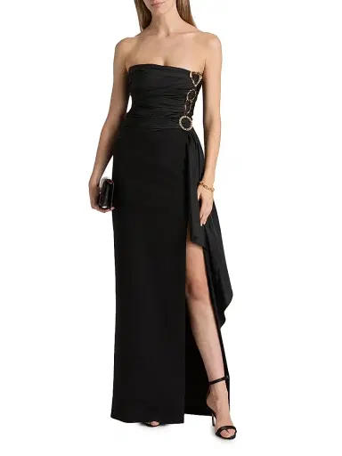Cinq à Sept Women's Baltra Hardware-Accented Strapless Gown - Black | Thumbnail 3 Cinq à Sept Women's Baltra Hardware-Accented Strapless Gown - Black | Thumbnail 3