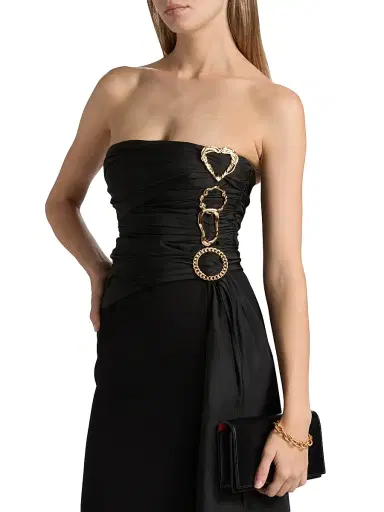 Cinq à Sept Women's Baltra Hardware-Accented Strapless Gown - Black | Thumbnail 6 Cinq à Sept Women's Baltra Hardware-Accented Strapless Gown - Black | Thumbnail 6