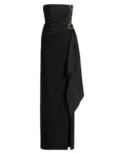 Cinq à Sept Women's Baltra Hardware-Accented Strapless Gown - Black | Thumbnail 1 Cinq à Sept Women's Baltra Hardware-Accented Strapless Gown - Black | Thumbnail 1