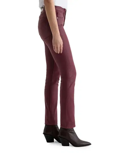 AG Jeans Women's Mari Coated Mid-Rise Slim Straight Jeans - Leatherette Winery | Thumbnail 4 AG Jeans Women's Mari Coated Mid-Rise Slim Straight Jeans - Leatherette Winery | Thumbnail 4