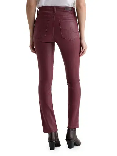 AG Jeans Women's Mari Coated Mid-Rise Slim Straight Jeans - Leatherette Winery | Thumbnail 6 AG Jeans Women's Mari Coated Mid-Rise Slim Straight Jeans - Leatherette Winery | Thumbnail 6