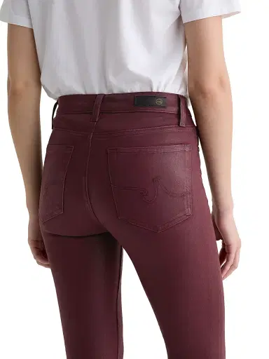 AG Jeans Women's Mari Coated Mid-Rise Slim Straight Jeans - Leatherette Winery | Thumbnail 7 AG Jeans Women's Mari Coated Mid-Rise Slim Straight Jeans - Leatherette Winery | Thumbnail 7