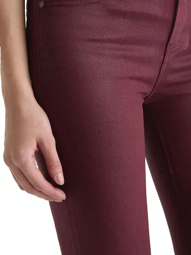 AG Jeans Women's Mari Coated Mid-Rise Slim Straight Jeans - Leatherette Winery | Thumbnail 8 AG Jeans Women's Mari Coated Mid-Rise Slim Straight Jeans - Leatherette Winery | Thumbnail 8