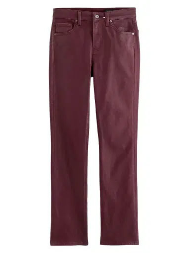 AG Jeans Women's Mari Coated Mid-Rise Slim Straight Jeans - Leatherette Winery | Thumbnail 1 AG Jeans Women's Mari Coated Mid-Rise Slim Straight Jeans - Leatherette Winery | Thumbnail 1