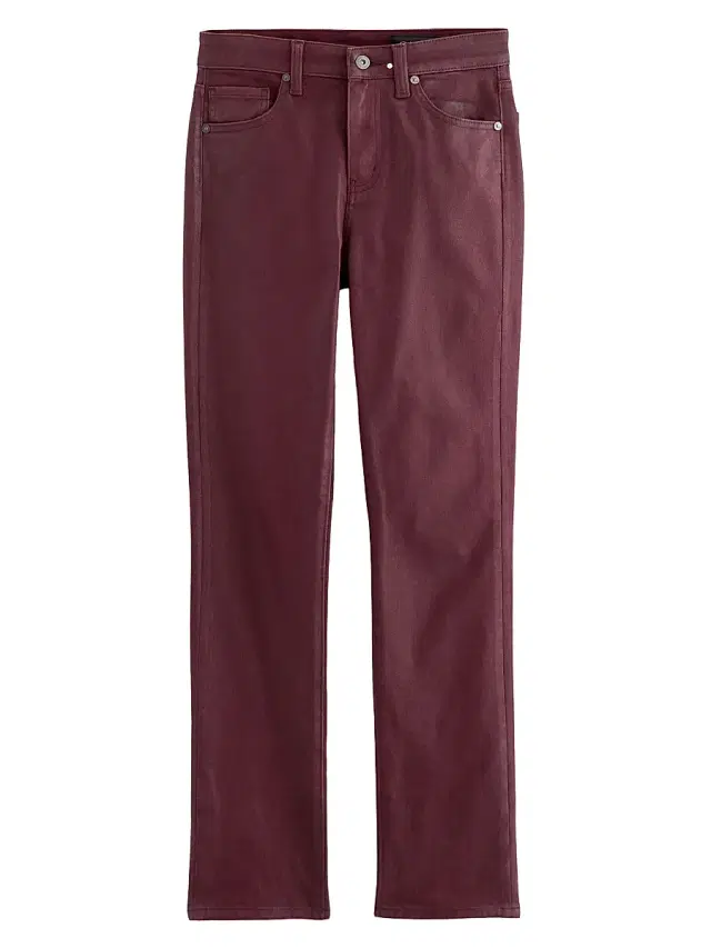 Women's Mari Coated Mid-Rise Slim Straight Jeans - Leatherette Winery Women's Mari Coated Mid-Rise Slim Straight Jeans - Leatherette Winery
