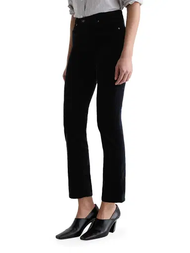 AG Jeans Women's Mari Stretch-Velvet Mid-Rise Slim-Straight Jeans - Super Black | Thumbnail 5 AG Jeans Women's Mari Stretch-Velvet Mid-Rise Slim-Straight Jeans - Super Black | Thumbnail 5