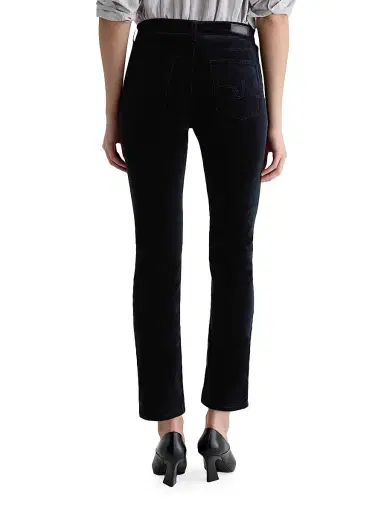 AG Jeans Women's Mari Stretch-Velvet Mid-Rise Slim-Straight Jeans - Super Black | Thumbnail 6 AG Jeans Women's Mari Stretch-Velvet Mid-Rise Slim-Straight Jeans - Super Black | Thumbnail 6