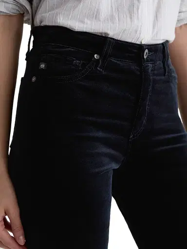 AG Jeans Women's Mari Stretch-Velvet Mid-Rise Slim-Straight Jeans - Super Black | Thumbnail 7 AG Jeans Women's Mari Stretch-Velvet Mid-Rise Slim-Straight Jeans - Super Black | Thumbnail 7