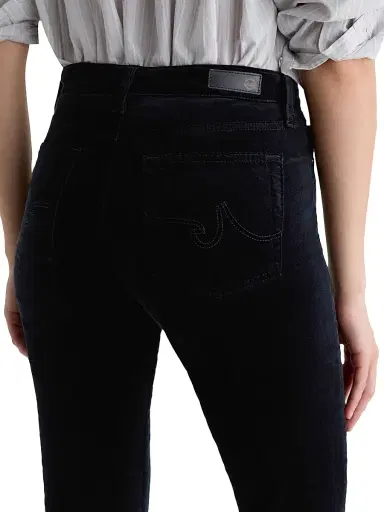 AG Jeans Women's Mari Stretch-Velvet Mid-Rise Slim-Straight Jeans - Super Black | Thumbnail 8 AG Jeans Women's Mari Stretch-Velvet Mid-Rise Slim-Straight Jeans - Super Black | Thumbnail 8