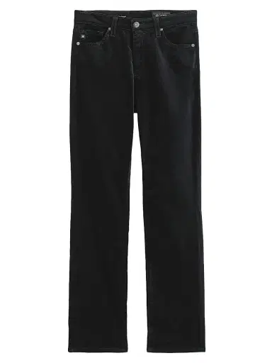AG Jeans Women's Mari Stretch-Velvet Mid-Rise Slim-Straight Jeans - Super Black | Thumbnail 1 AG Jeans Women's Mari Stretch-Velvet Mid-Rise Slim-Straight Jeans - Super Black | Thumbnail 1