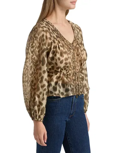Sea Women's Claude Leopard-Print Blouse - Cream - Size Large | Thumbnail 4 Sea Women's Claude Leopard-Print Blouse - Cream - Size Large | Thumbnail 4