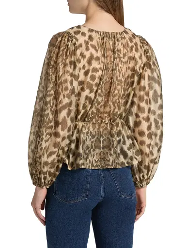 Sea Women's Claude Leopard-Print Blouse - Cream - Size Large | Thumbnail 5 Sea Women's Claude Leopard-Print Blouse - Cream - Size Large | Thumbnail 5