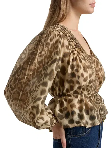 Sea Women's Claude Leopard-Print Blouse - Cream - Size Large | Thumbnail 6 Sea Women's Claude Leopard-Print Blouse - Cream - Size Large | Thumbnail 6