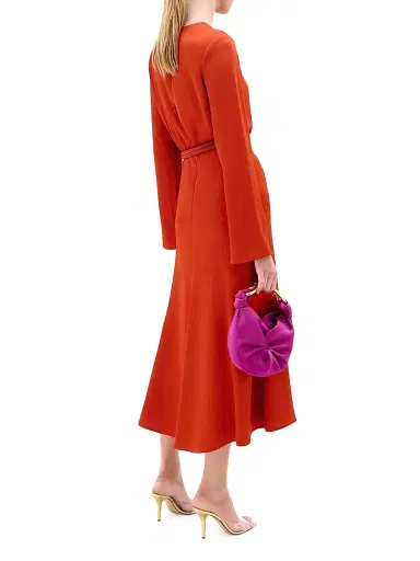 Silvia Tcherassi Women's Pesaro Cut-Out Satin Midi-Dress | Thumbnail 3 Silvia Tcherassi Women's Pesaro Cut-Out Satin Midi-Dress | Thumbnail 3