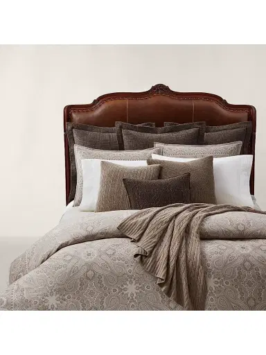 Ralph Lauren Beaumont Paisley Cotton Sateen Duvet Cover & Sham Collection - True Stone Queen | Thumbnail 1 Ralph Lauren Beaumont Paisley Cotton Sateen Duvet Cover & Sham Collection - True Stone Queen | Thumbnail 1