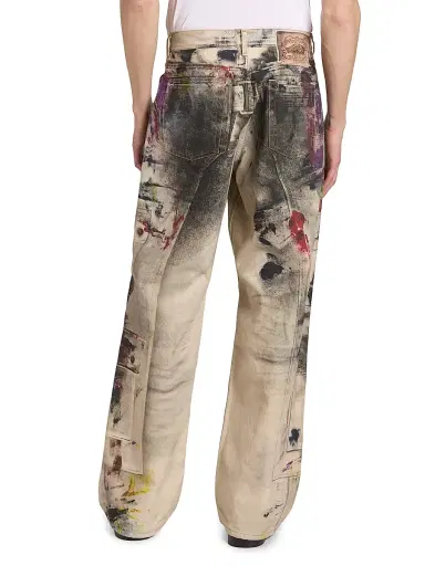 Acne Studios Men's Paint Splash Cotton Pants - White Multi - Size XL | Thumbnail 5 Acne Studios Men's Paint Splash Cotton Pants - White Multi - Size XL | Thumbnail 5