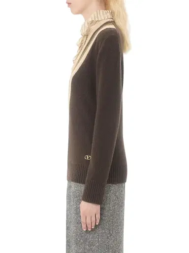 Valentino Garavani Women's Wool Sweater - Dark Fudge Beige | Thumbnail 3 Valentino Garavani Women's Wool Sweater - Dark Fudge Beige | Thumbnail 3