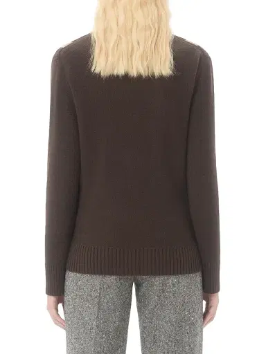 Valentino Garavani Women's Wool Sweater - Dark Fudge Beige | Thumbnail 4 Valentino Garavani Women's Wool Sweater - Dark Fudge Beige | Thumbnail 4