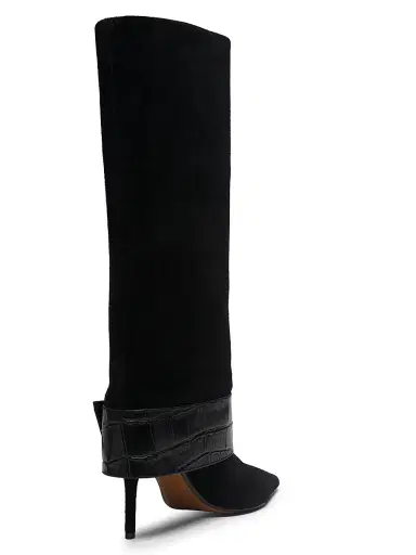 Schutz Women's Beatrix Suede Foldover Boots - Black | Thumbnail 3 Schutz Women's Beatrix Suede Foldover Boots - Black | Thumbnail 3