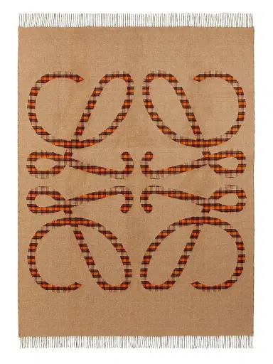 Loewe Anagram Wool-Cashmere Blanket - Beige Orange | Thumbnail 2 Loewe Anagram Wool-Cashmere Blanket - Beige Orange | Thumbnail 2