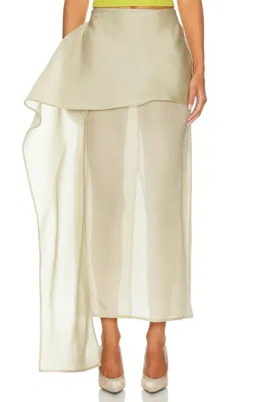 Helsa The Silk Gazar Skirt With Drape | Thumbnail 3 Helsa The Silk Gazar Skirt With Drape | Thumbnail 3