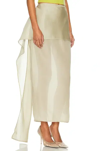 Helsa The Silk Gazar Skirt With Drape | Thumbnail 4 Helsa The Silk Gazar Skirt With Drape | Thumbnail 4