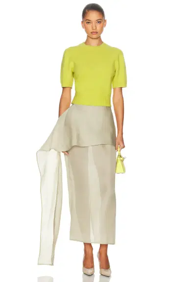 Helsa The Silk Gazar Skirt With Drape | Thumbnail 7 Helsa The Silk Gazar Skirt With Drape | Thumbnail 7