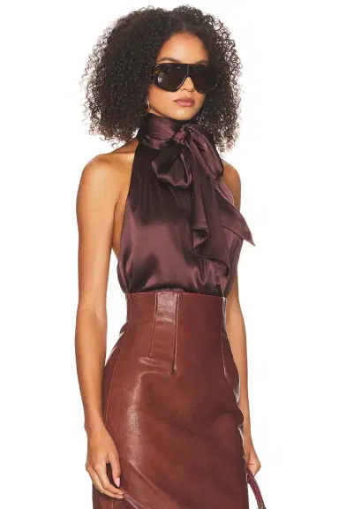 Helsa Silk Charmeuse Halter Top | Thumbnail 3 Helsa Silk Charmeuse Halter Top | Thumbnail 3