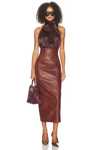 Helsa Silk Charmeuse Halter Top | Thumbnail 5 Helsa Silk Charmeuse Halter Top | Thumbnail 5