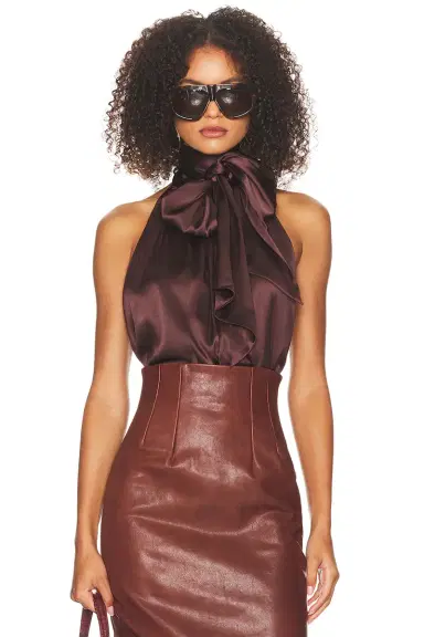 Helsa Silk Charmeuse Halter Top | Thumbnail 1 Helsa Silk Charmeuse Halter Top | Thumbnail 1