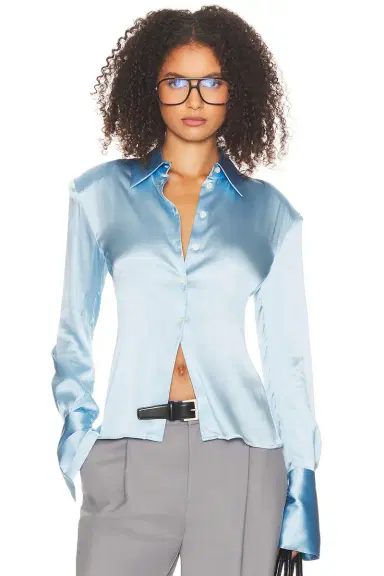 Helsa The Silk Charmeuse Shirt | Thumbnail 3 Helsa The Silk Charmeuse Shirt | Thumbnail 3